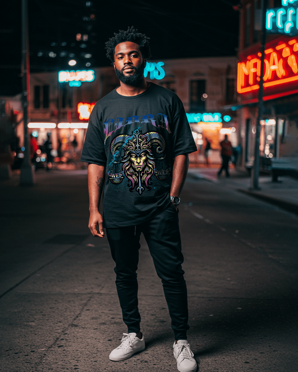 G West Zodiac Libra Oversized Men's T-Shirt