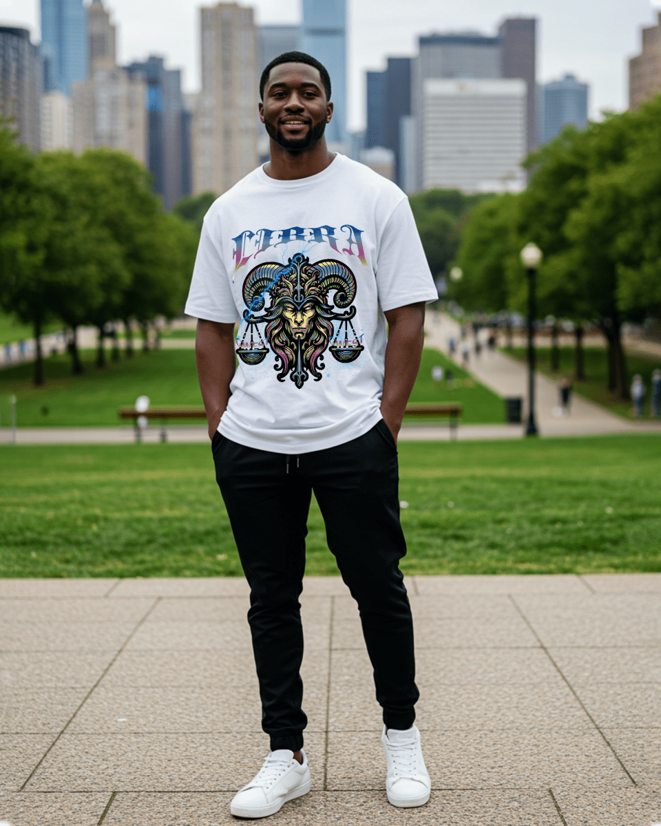 G West Zodiac Libra Oversized Men's T-Shirt